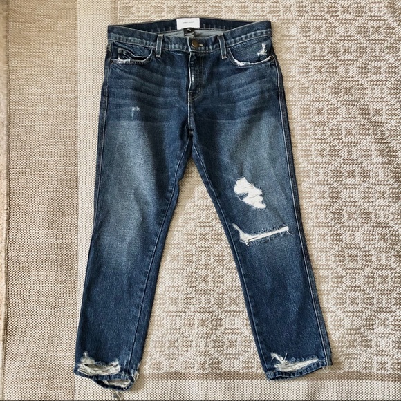 Current/Elliott Denim - Current/Elliott Distressed Cropped Jeans 29